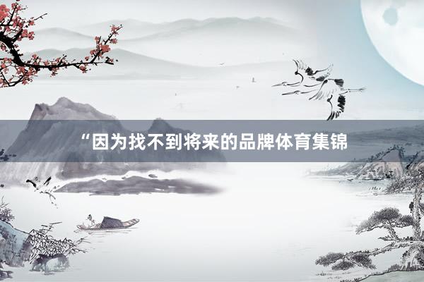 “因为找不到将来的品牌体育集锦