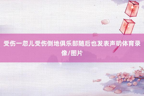 受伤一忽儿受伤倒地俱乐部随后也发表声明体育录像/图片
