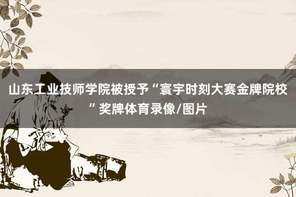 山东工业技师学院被授予“寰宇时刻大赛金牌院校”奖牌体育录像/图片