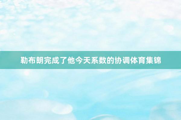 勒布朗完成了他今天系数的协调体育集锦