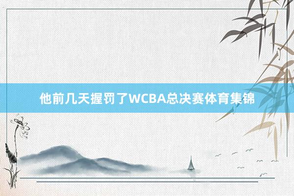 他前几天握罚了WCBA总决赛体育集锦