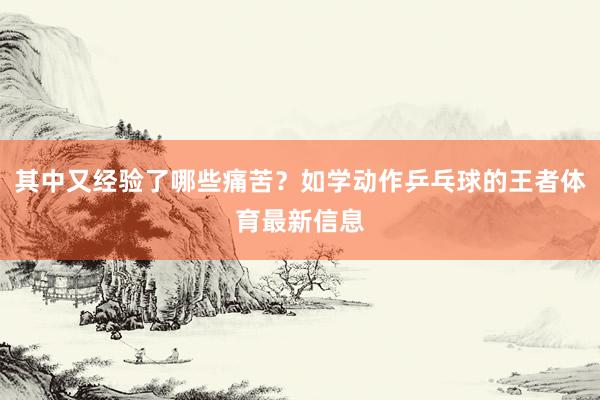 其中又经验了哪些痛苦？如学动作乒乓球的王者体育最新信息