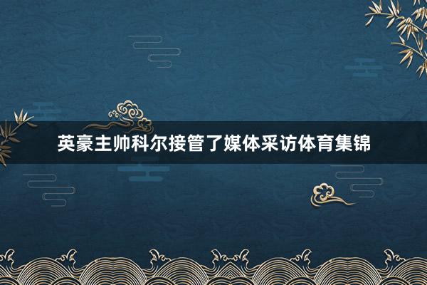 英豪主帅科尔接管了媒体采访体育集锦