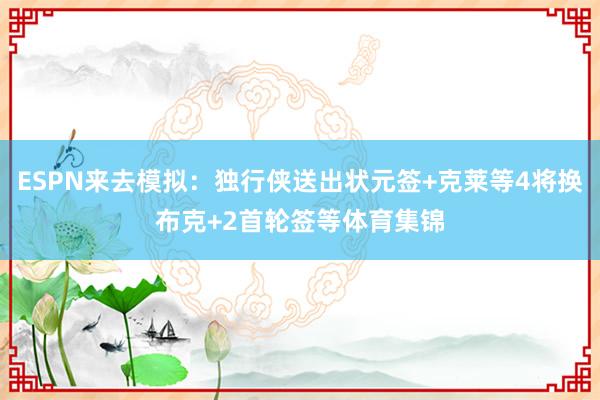 ESPN来去模拟：独行侠送出状元签+克莱等4将换布克+2首轮签等体育集锦