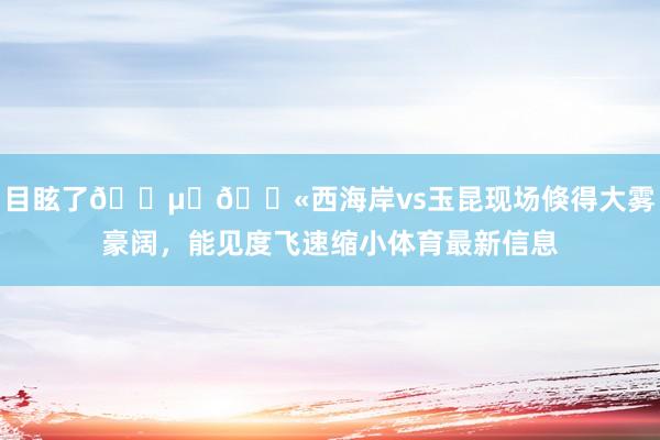 目眩了😵‍💫西海岸vs玉昆现场倏得大雾豪阔，能见度飞速缩小体育最新信息