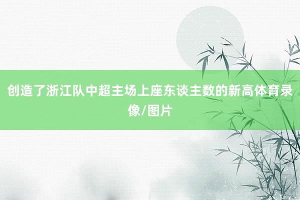 创造了浙江队中超主场上座东谈主数的新高体育录像/图片