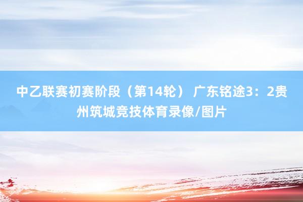 中乙联赛初赛阶段（第14轮） 广东铭途3：2贵州筑城竞技体育录像/图片