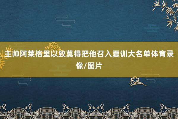 主帅阿莱格里以致莫得把他召入夏训大名单体育录像/图片