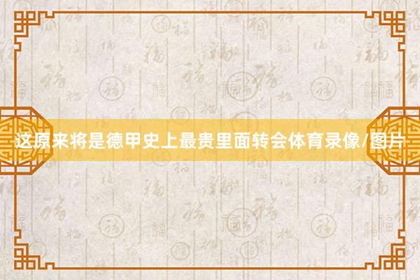 这原来将是德甲史上最贵里面转会体育录像/图片