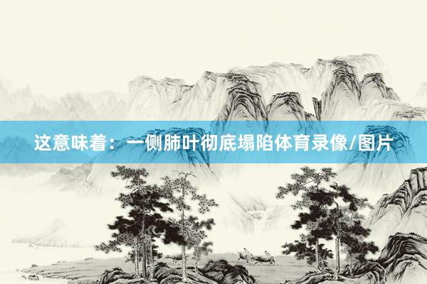 这意味着：一侧肺叶彻底塌陷体育录像/图片