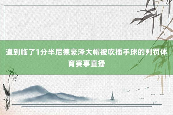 道到临了1分半尼德豪泽大帽被吹插手球的判罚体育赛事直播