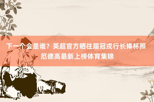 下一个会是谁？英超官方晒往届冠戎行长捧杯照 厄德高最新上榜体育集锦