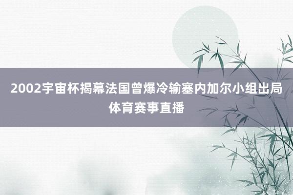 2002宇宙杯揭幕法国曾爆冷输塞内加尔小组出局体育赛事直播