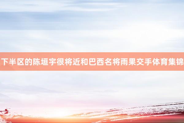 下半区的陈垣宇很将近和巴西名将雨果交手体育集锦